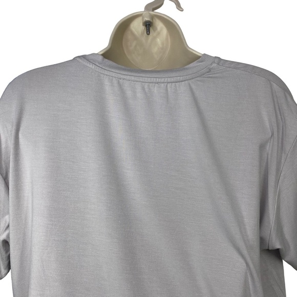 ALL THE WAYS NEW Sidney Boxy Raw Edge Crop Tee in Grey Size M - Picture 9 of 11